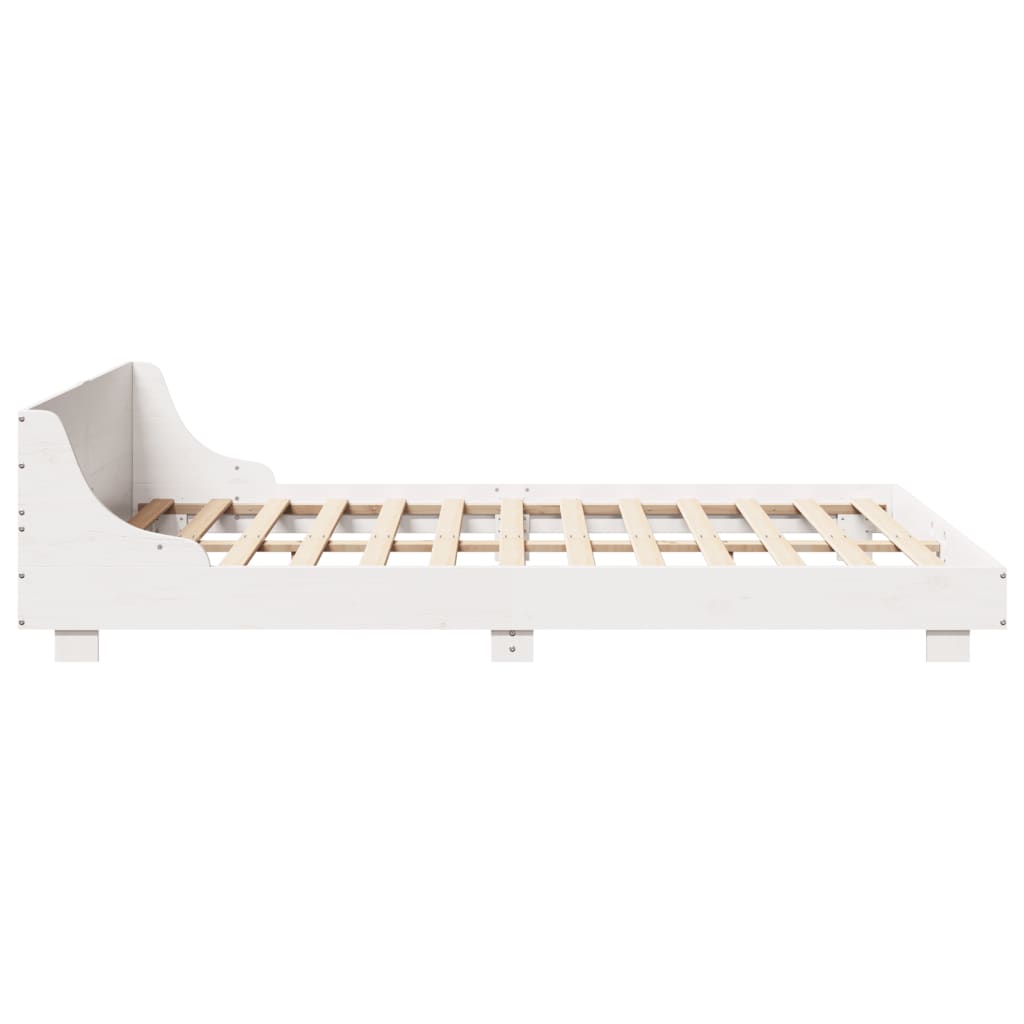 Bed Frame without Mattress White 140x200 cm Solid Wood Pine